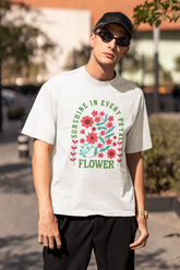 Trendy Summer Floral Quote Unisex Oversized Classic T-Shirt
